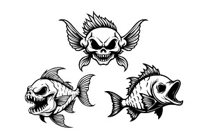 Monster Fish, an Animal Illustration by Pixes