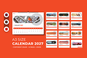 Landscape Calendar 2027 Template