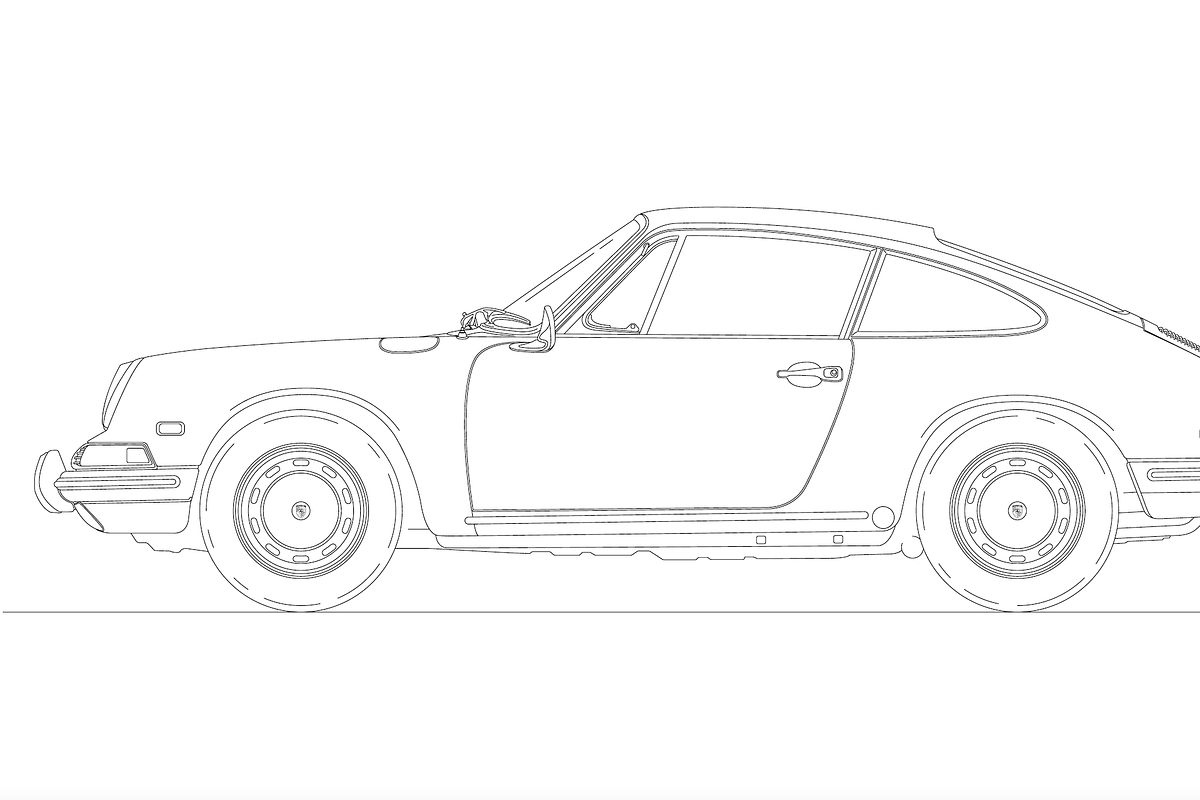 Porsche 912 illustration, a Transportation Illustration by frizio