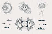 Hand drawn Mystical Sun & Moon Set, an Illustration by KirillsWorkshop (Thumbnail 4 of 11)