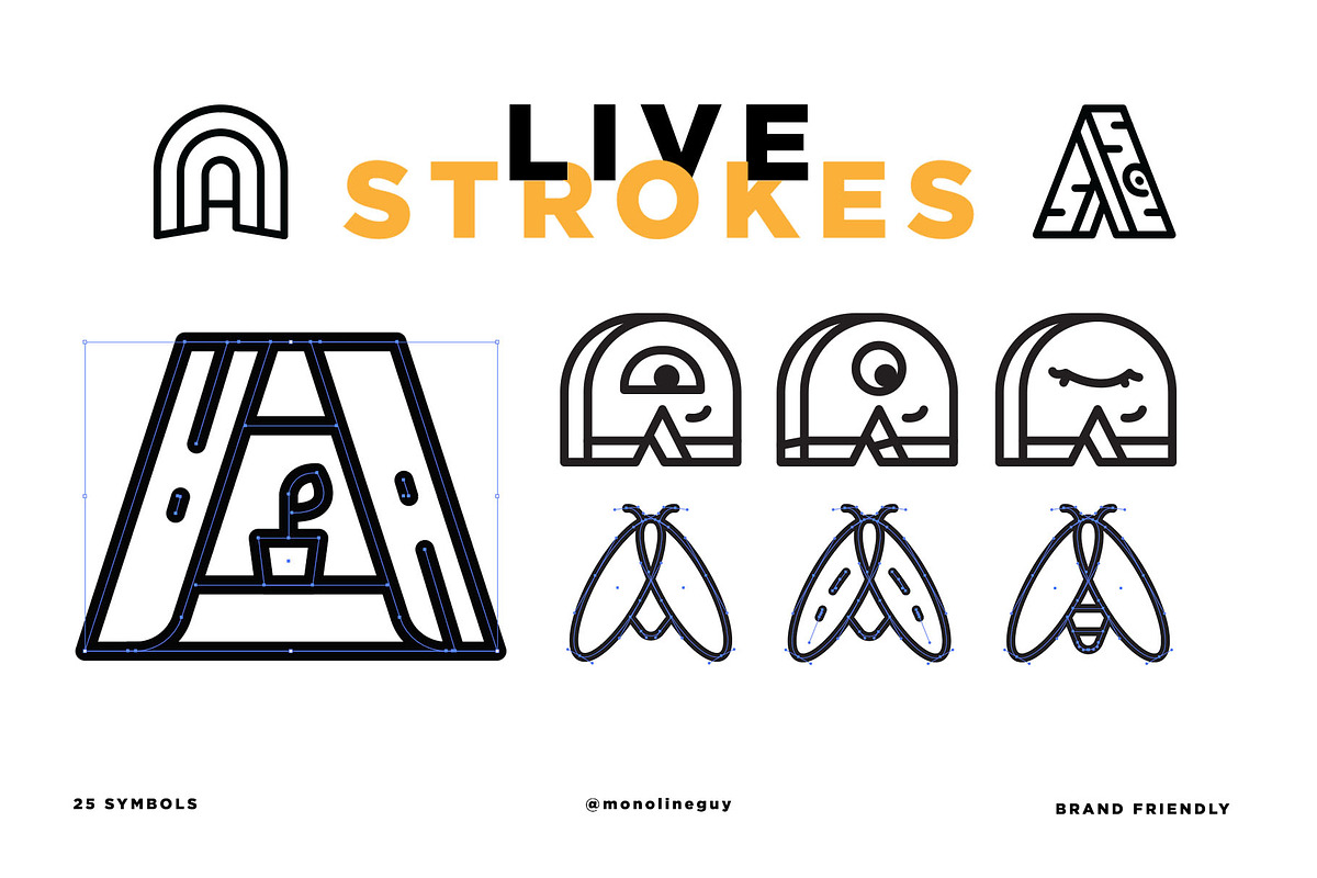 Letter A Logo Bundle: 25 Minimalist, a Decorative Illustration by The Monoline Guy (Photo 1 of 4)