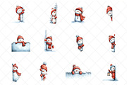 Peeking Snowman Clipart, an Illustration by SinaCreation (Thumbnail 2 of 7)