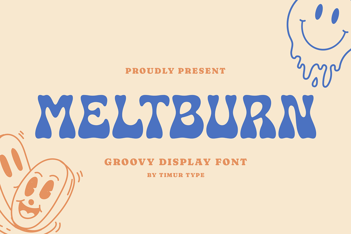 Meltburn - Groovy Display Font, a Handwritten Font by Timurtype (Photo 1 of 7)