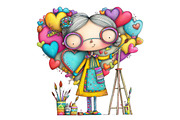 Quirky Elderly Valentine Woman, an Illustration by Designking (Thumbnail 4 of 4)