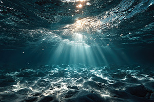 Sunbeams Underwater Ocean Scene, a Nature Photo by Ales Munt