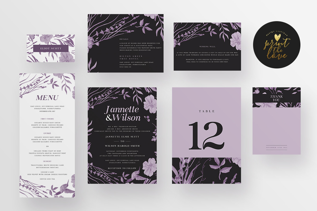 Wedding Invitation Suite - Jannette, an Invitation Template by Print The Love Boutique (Photo 2 of 6)