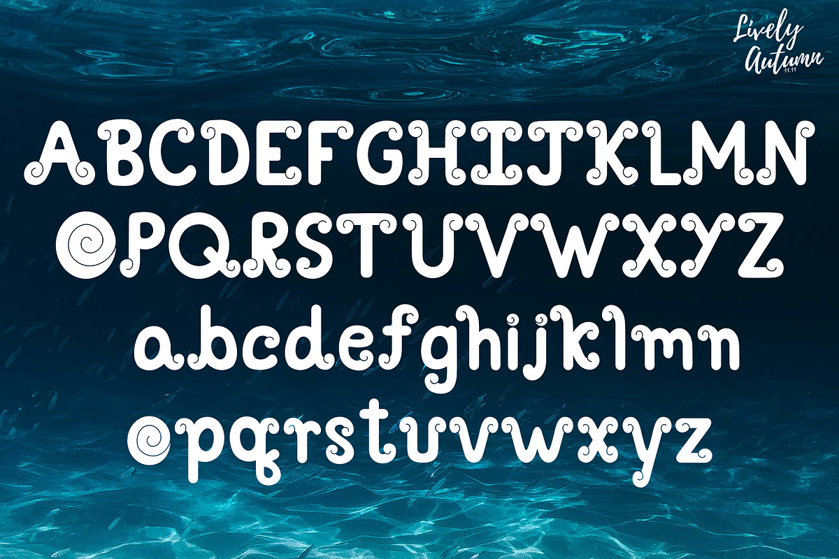 Ocean wave Font, a Symbol Font by LivelyAutumn11.11 (Photo 2 of 4)