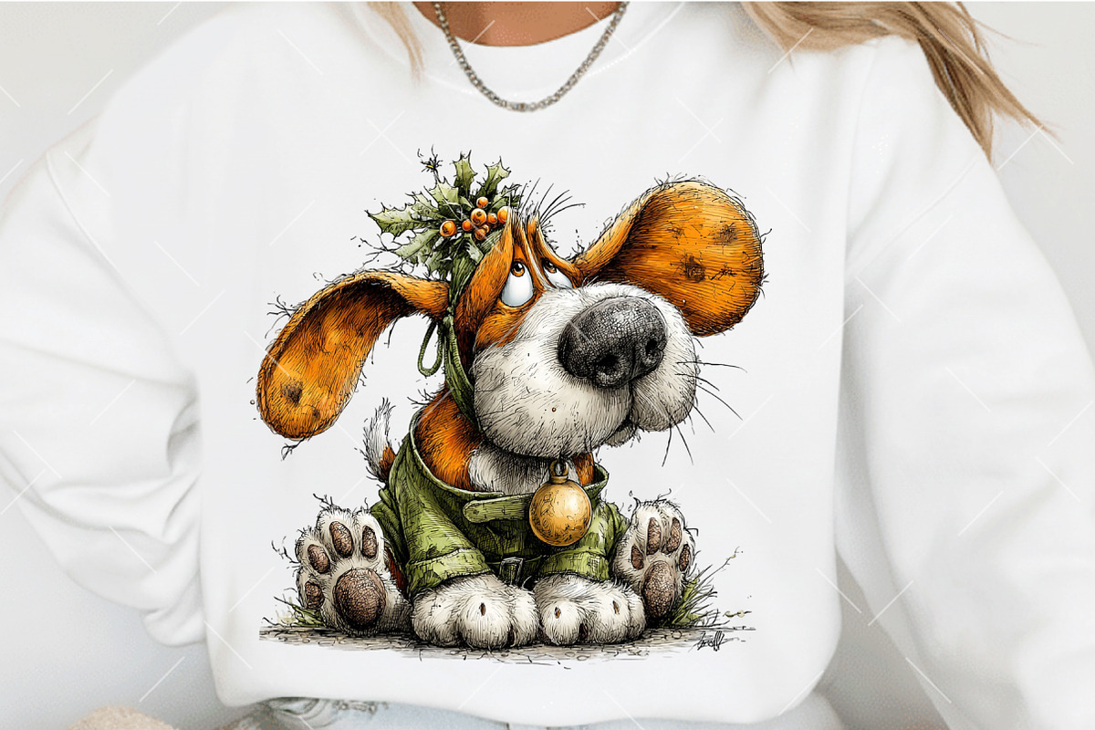 Funny Christmas Dog Clipart, an Illustration by OK Design (Photo 6 of 6)