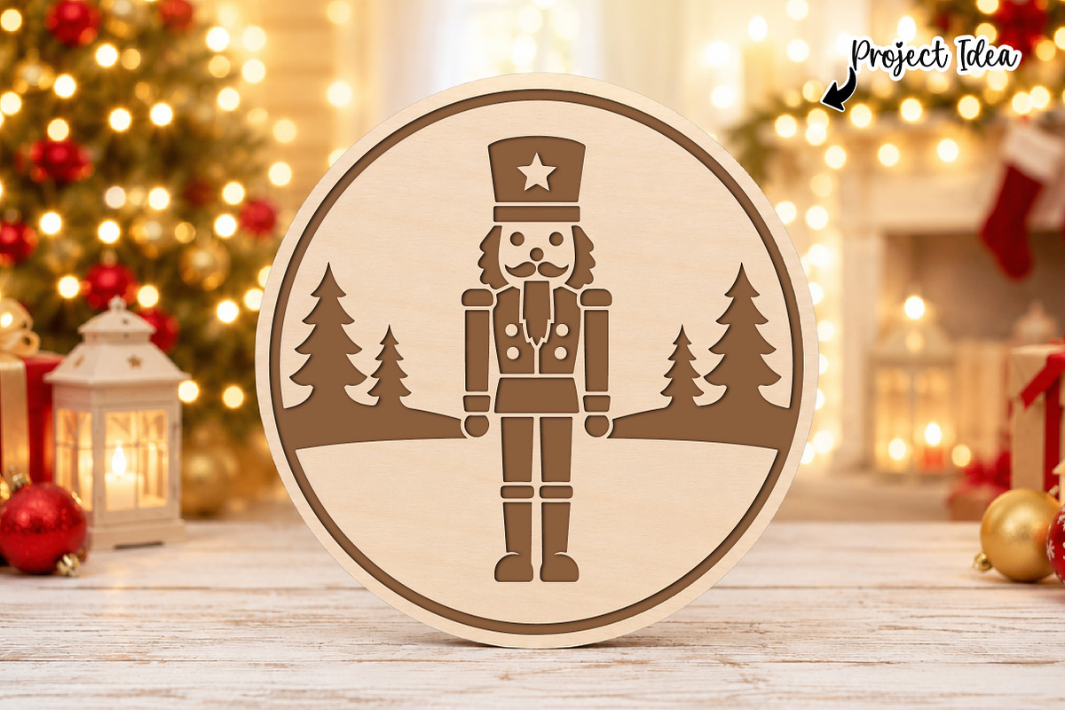Christmas Nutcracker Wooden Sign SVG, an Object Graphic by OK Design (Photo 3 of 3)