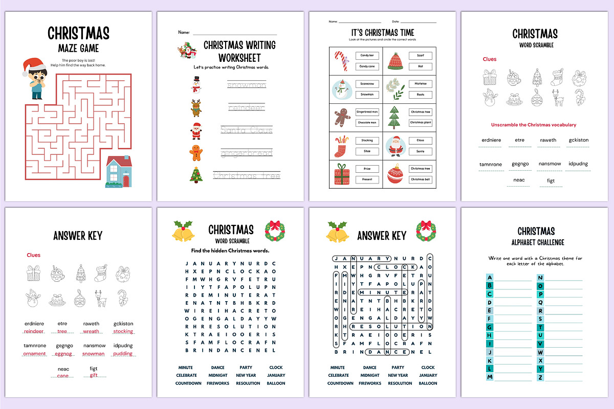 Kindergarten Christmas Workbook, a Stationery Template by Shumaya (Photo 5 of 6)