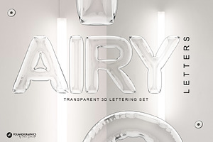 Airy 3D Lettering Set, a Graphic by Youandigraphics