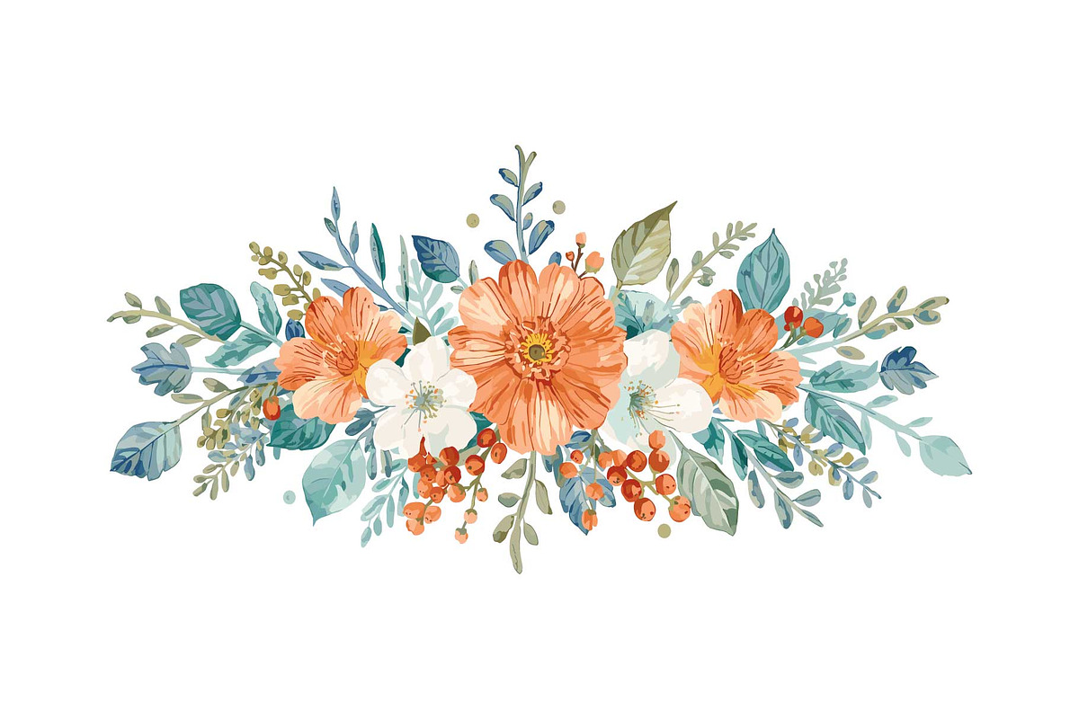 Elegant Watercolor Floral Border Set, an Object Graphic by Designs_River (Photo 9 of 13)