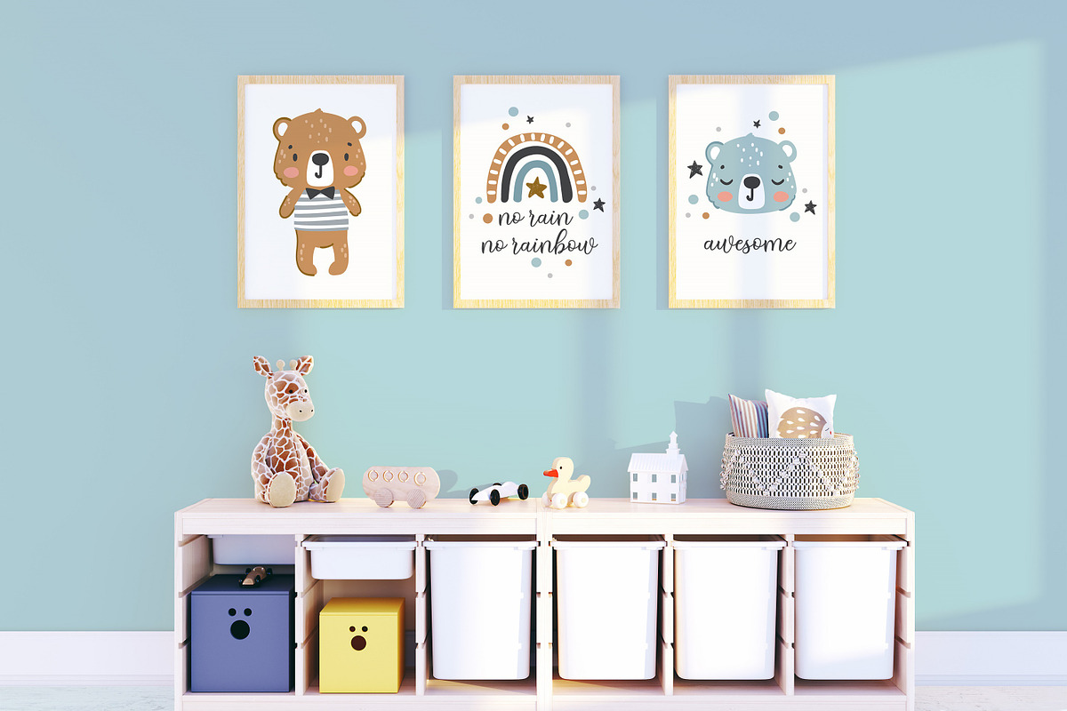 Nursery frame and wall mockup bundle, a Print Template by MockupMarket (Photo 5 of 14)