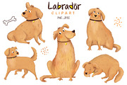 Labrador clipart, an Animal Illustration by Olga Brinza (Thumbnail 1 of 3)