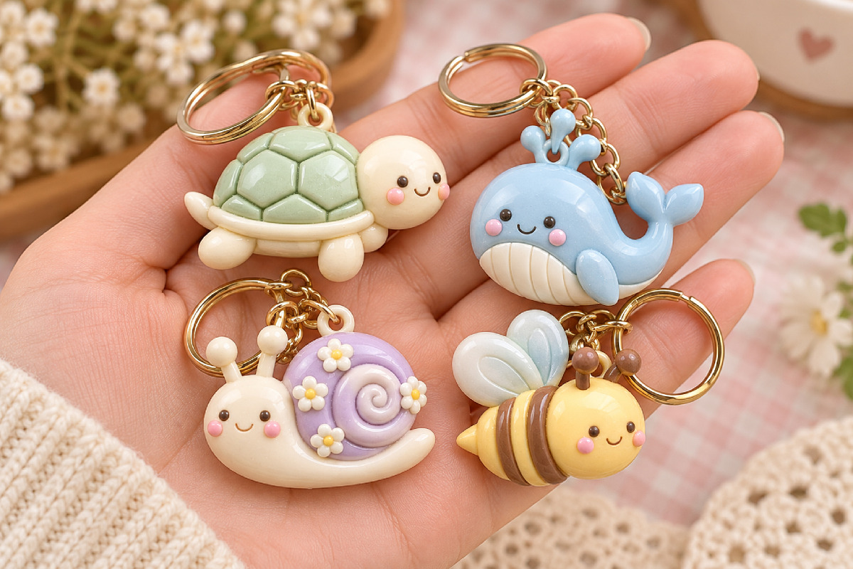 Cute Kawaii Animal Keychain STL, an Object 3D Model by Layerology (Photo 2 of 3)