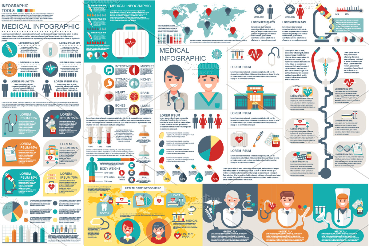 Medical Infographic Elements, a Presentation Template by alexdndz