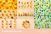 Fruits and berries. Patterns, a Food Illustration by Handmadefont (Thumbnail 2 of 12)