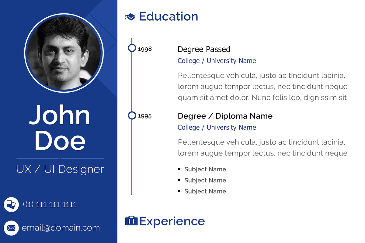 Clean Resume Design, a Resume Template by BravoUX (Photo 2 of 3)