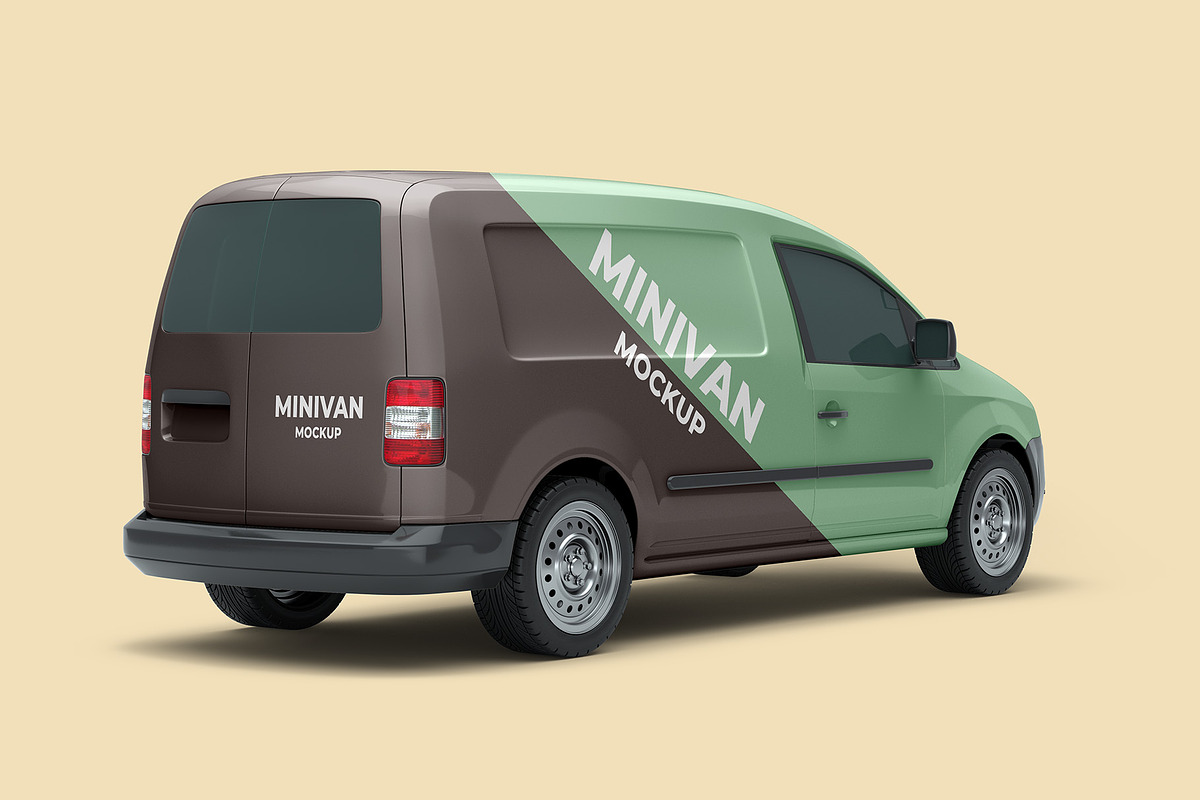 Mini Van Mockup - 6 views, an Advertising Mockup by Illusiongraphic (Photo 6 of 20)