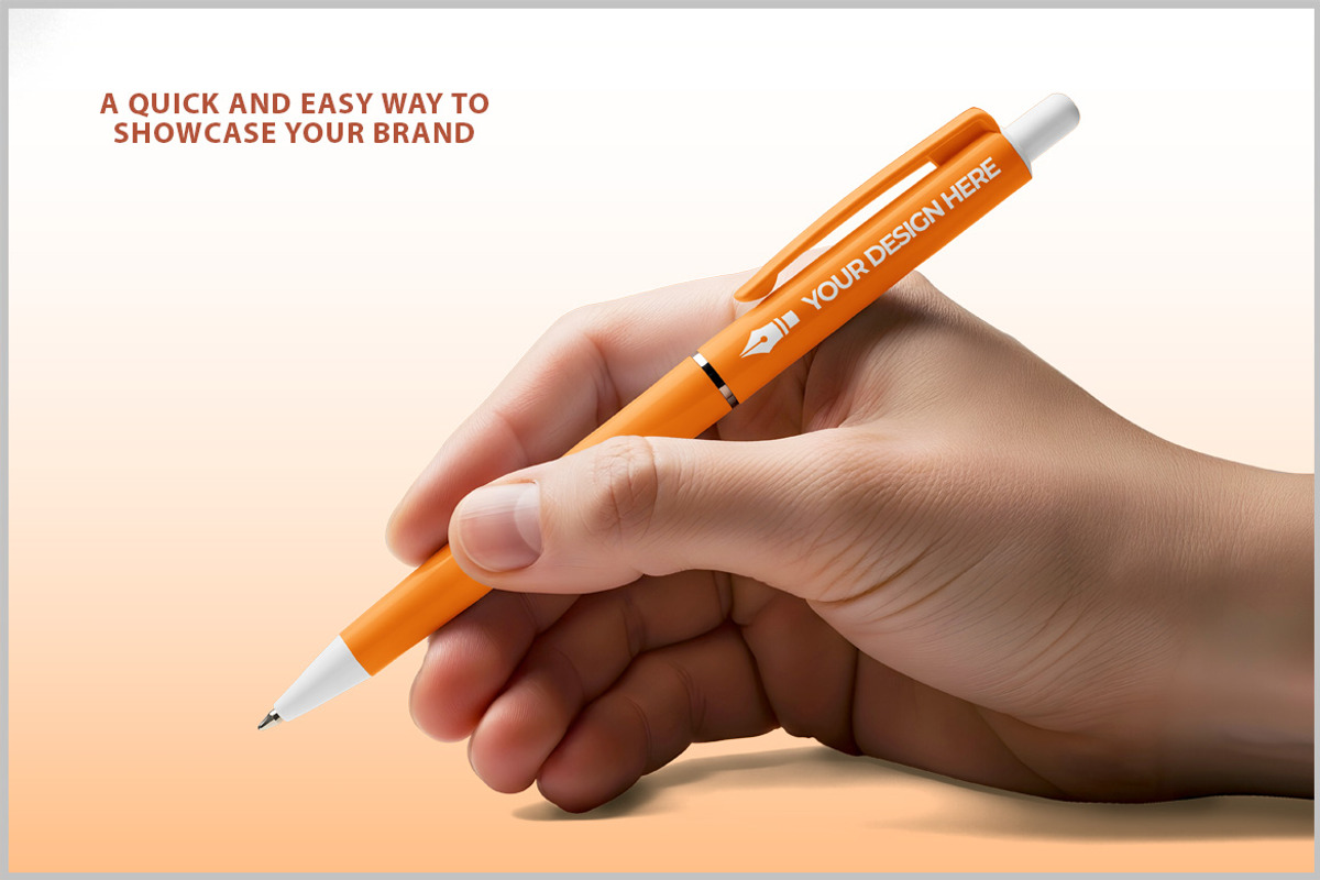 Pen Mockup Held in Hand PSD, a Pens & Pencil Mockup by Bruno's Shop (Photo 2 of 4)