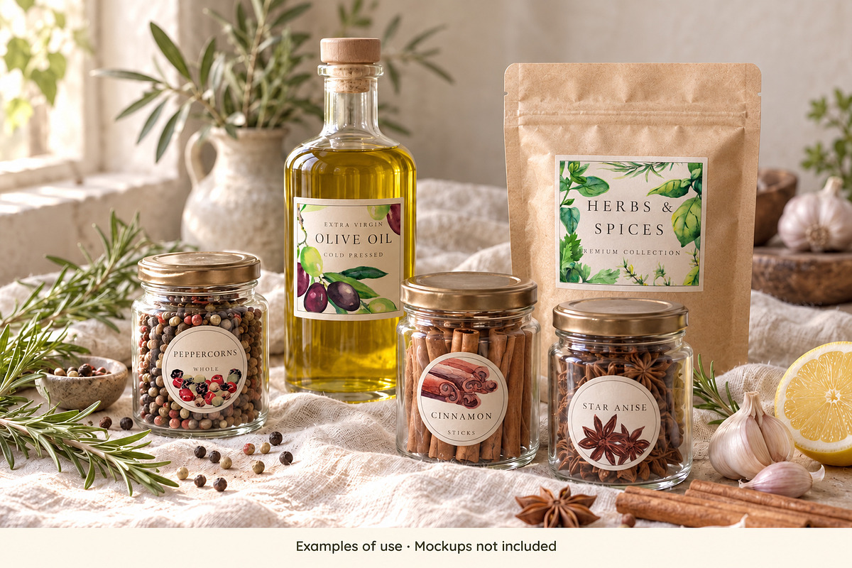Herbs & Spices Watercolor Clipart, a Food Illustration by Where summer is (Photo 4 of 11)