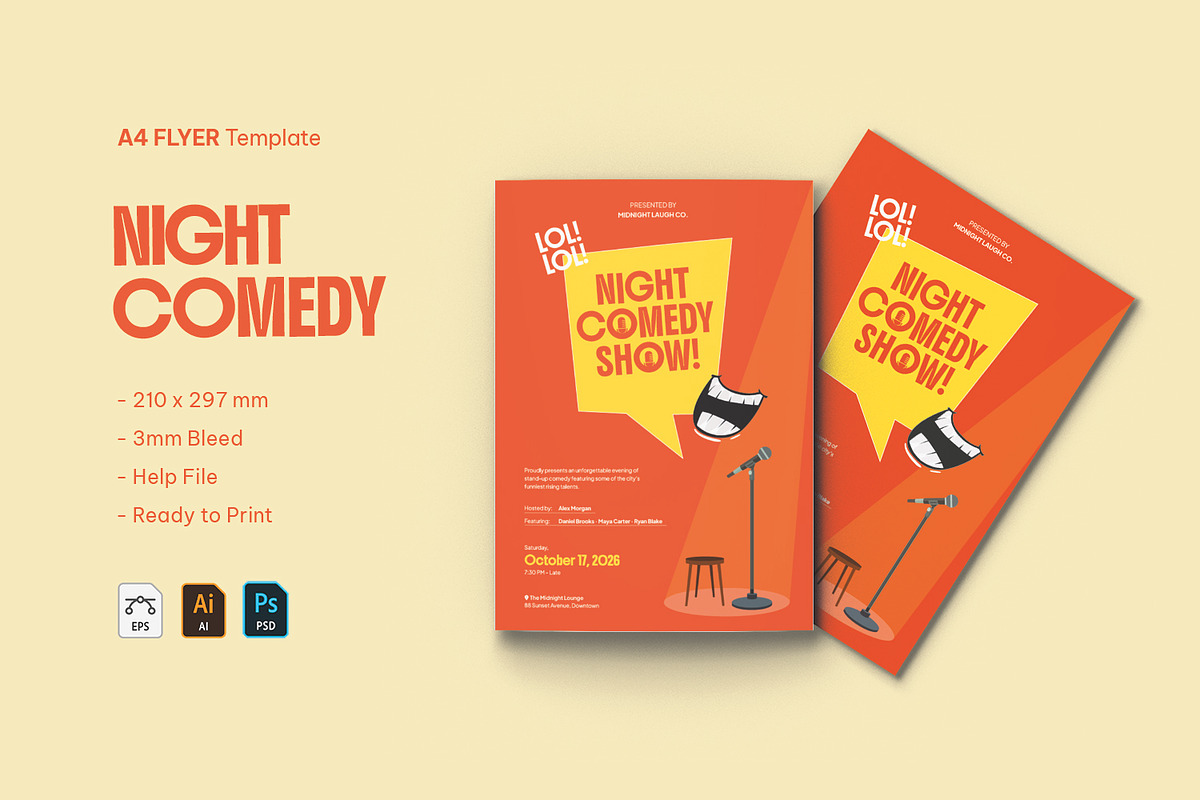 Night Comedy Show - Flyer, a Flyer Template by VUNIRA (Photo 1 of 3)