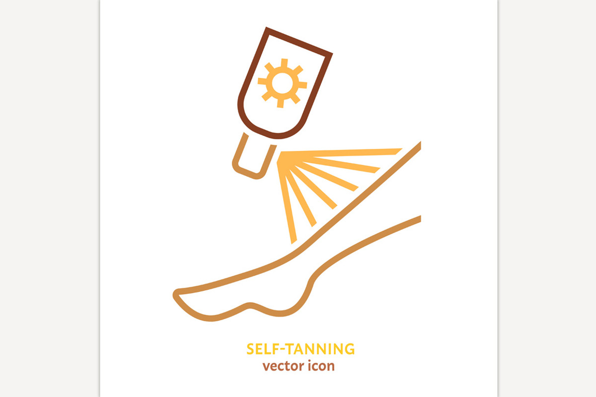 Self-tanning symbol, logo element., an Outline Icon by Anna's Shop
