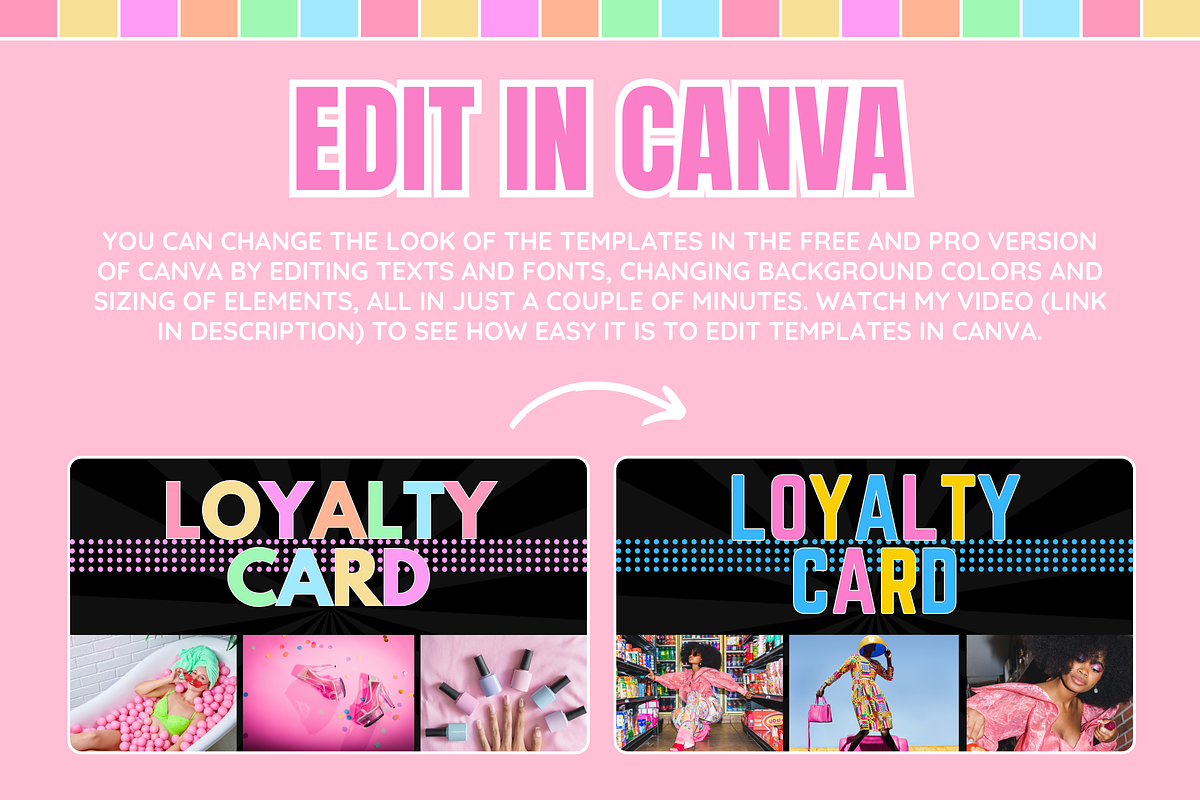 Pastel Neon Loyalty Card, a Card Template by SunshineStudioBoutique (Photo 3 of 9)