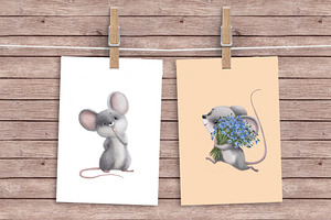 Mouse Illustration. Animals.