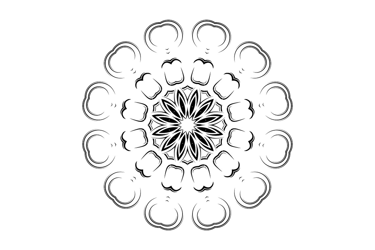 Black and White Mandala Patterns Set, a Decorative Illustration by NJ Himel (Photo 46 of 101)