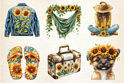 Watercolor Summer Sunflower Clipart, an Illustration by Dream Creation (Thumbnail 2 of 6)