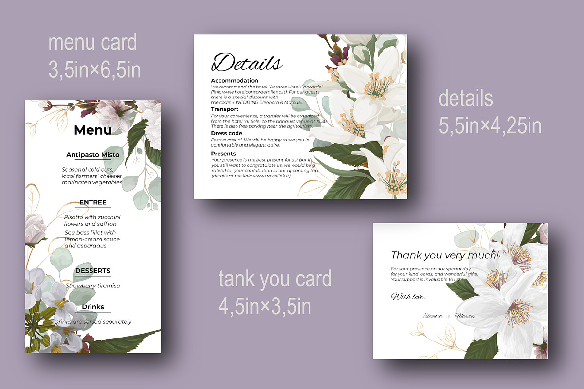 Invites with White Spring flowers, an Invitation Template by Digital illustration shop (Photo 3 of 5)
