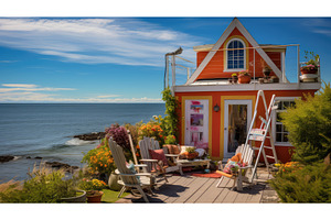 beach photographer house ai, a Nature Photo by pikepicture