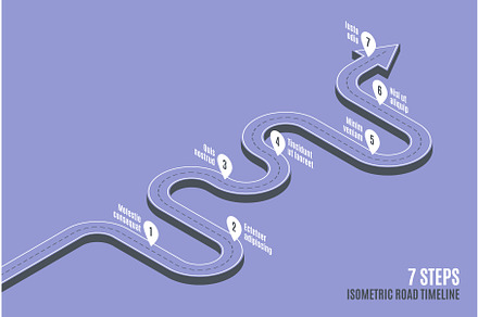 Isometric navigation map infographic, an Illustration by Revelstockart