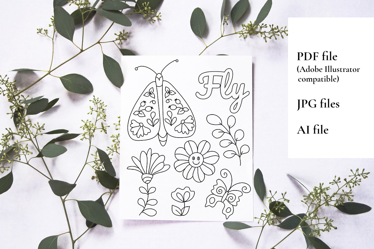 Groovy Coloring Pages Bundle, an Illustration by ChristinaDesigns (Photo 10 of 10)
