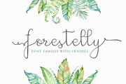 Forestelly familly + swashes, a Script Font by Rad Fonts (Thumbnail 1 of 4)