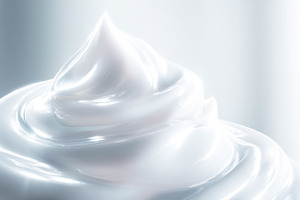 White creamy texture forming a luxurious swirl, representing ski, a Photo by Studio ANNA
