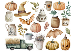 Cute Halloween Clipart Set