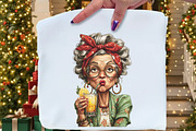Funny Senior Lady Drinking Cocktail, an Illustration by Craft Nest (Thumbnail 5 of 9)