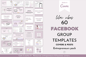 Facebook Group Templates Canva, a Social Media Template by Cate Creates