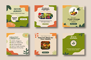 Healthy Food Social Media Template, a Social Media Template by MightyDesign