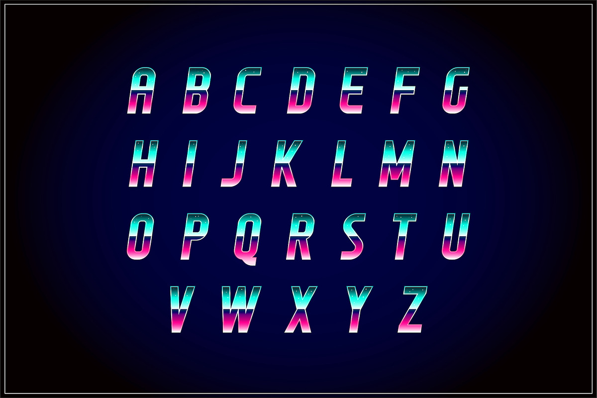 Vaporfuturism OTF Retro Wave Font, a Symbol Font by Ckybe's Corner (Photo 2 of 10)