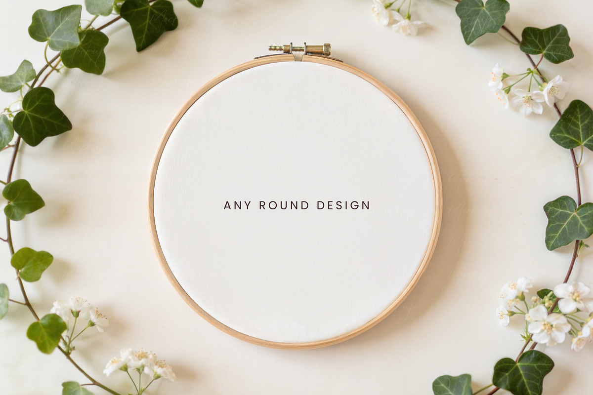 Round Embroidery Hoop Mockup, a Product Mockup by TatiMockup (Photo 2 of 4)
