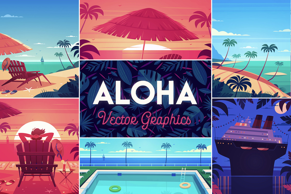 ALOHA Vector Graphics, a Background Graphic by Darumo Shop (Photo 1 of 8)