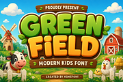 Green Field - Modern Kids Font, a Handwritten Font by overlaytemplates (Thumbnail 1 of 5)