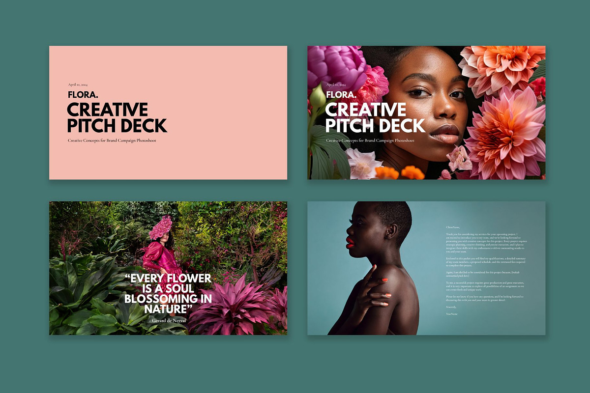 Flora Pitch Deck & Proposal Template, a Presentation Template by Good Creative Studio (Photo 2 of 7)