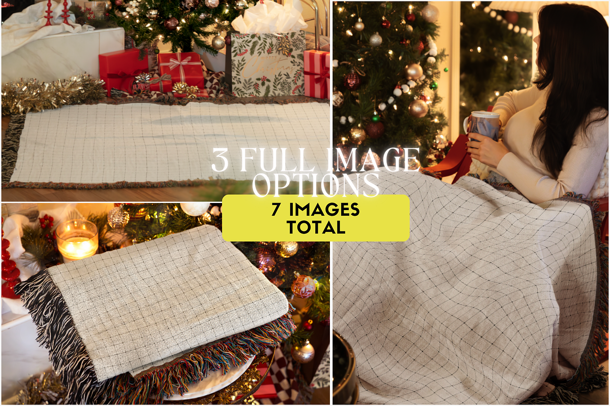 Woven Throw Blanket Mockup Bundle, a Household Mockup by VisualGrid (Photo 3 of 10)