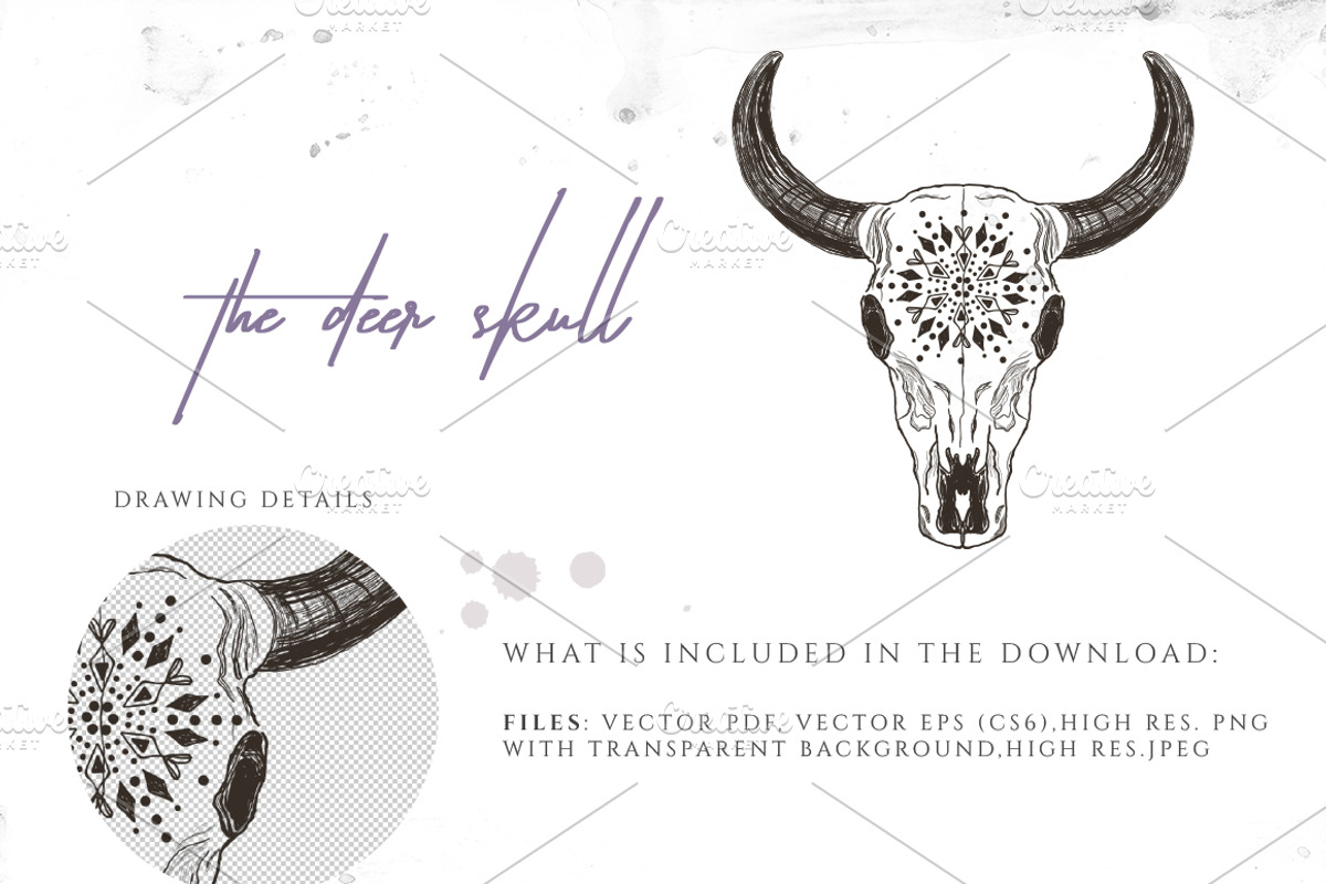 Bohemian Deer Skull, an Illustration by Friendly Label (Photo 2 of 2)
