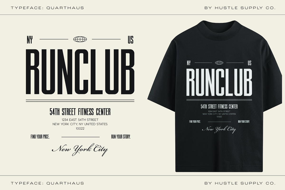 Quarthaus: Bold Condensed Sans Serif, a Sans Serif Font by Hustle Supply Co. (Photo 3 of 6)