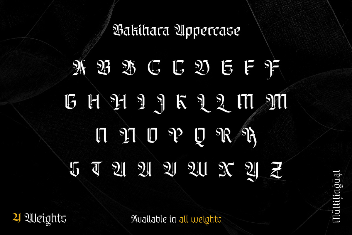Bakihara - Blackletter Font Family, a Blackletter Font by Ekahermawan (Photo 11 of 13)